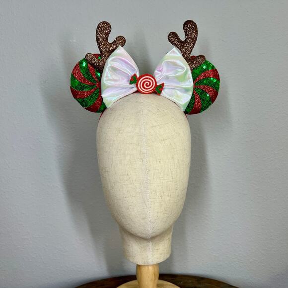 Jingle Jolly Elastic Minnie Ears | Disney-Inspired Adjustable Christmas Ears - Picture 2 of 5